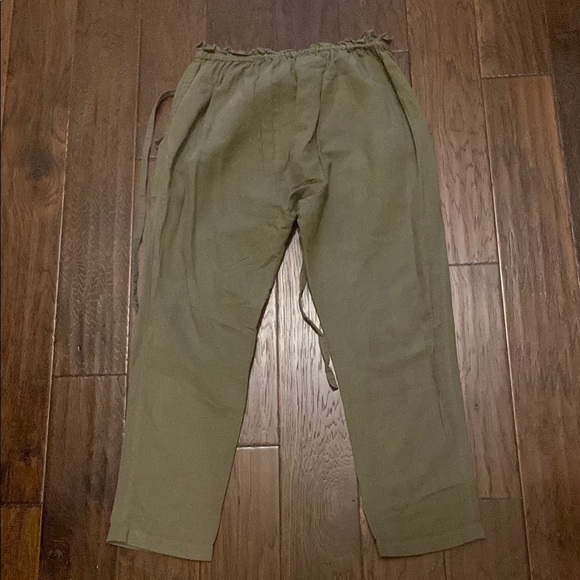 THE GREAT. Green Cargo Pants Relaxed Fit Elastic & Tie Waist Size S - Picture 4 of 6